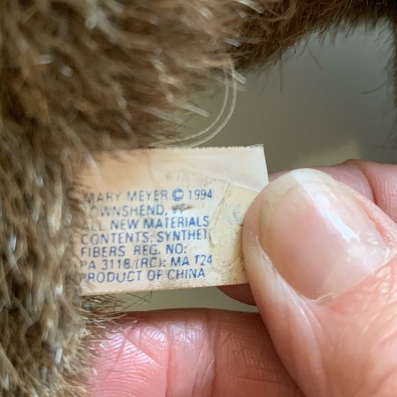 Vintage Mary Meyer Plush Fuzzy Moose 12” Adorable Brown Stuffed Animal Toy 1994 - Picture 5 of 5